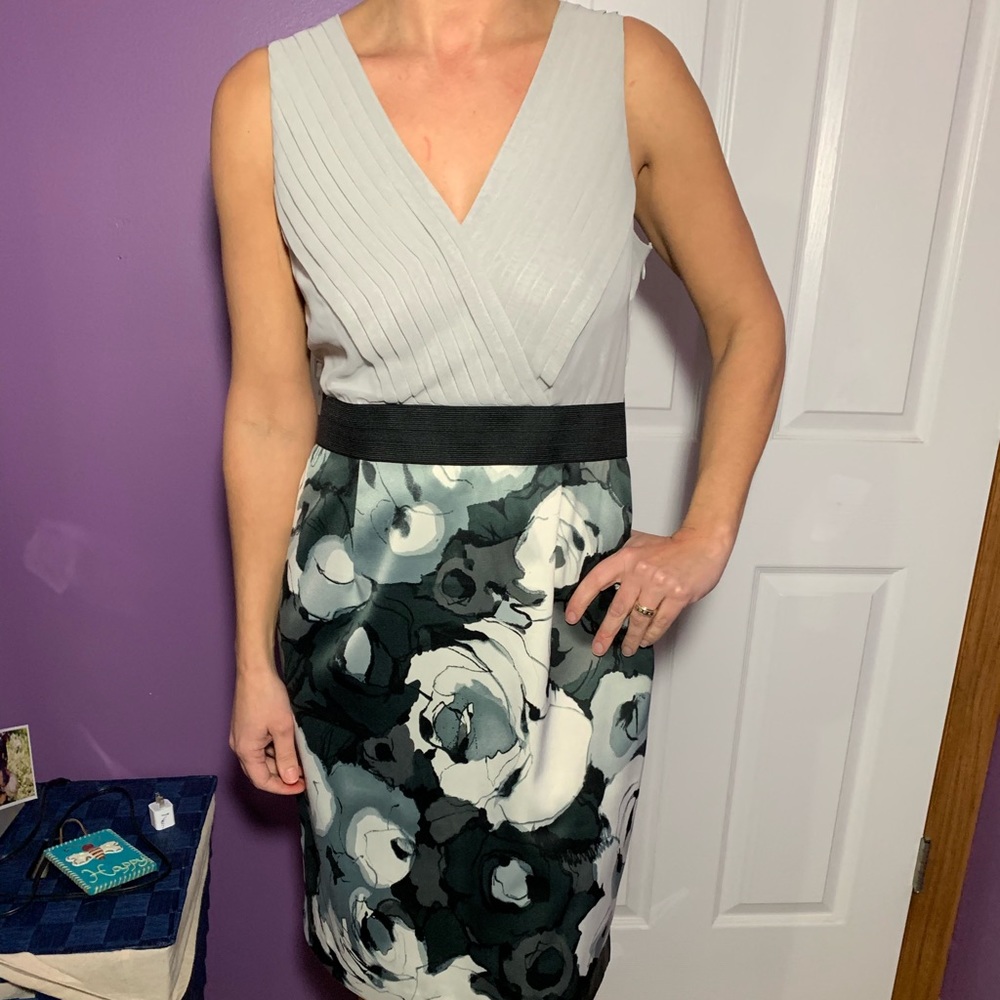 Grey/White/Black dress Floral design
